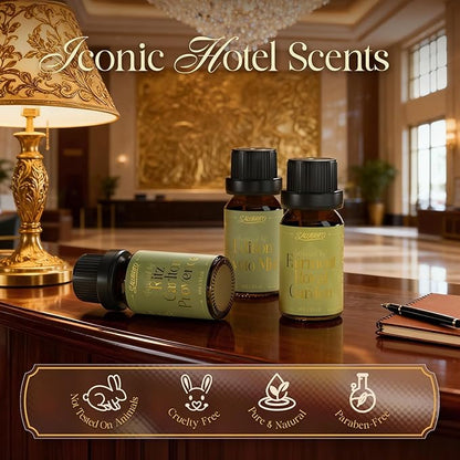 SALUBRITO Luxury Hotel Fragrance Oil Set for Diffuser, Premium Essential Oil - Inspired by Classic Hotel Scents Re-Imagined, Gift for Women and Men