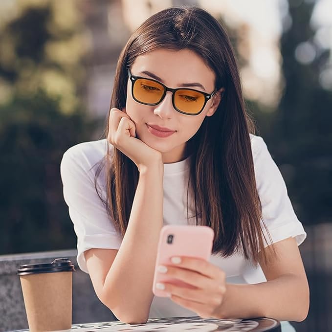 Blue Light Blocking Glasses for Gaming Sleep&Computer–99.9% Filter Red/Amber Lens Anti Glare UV400 for Men Women