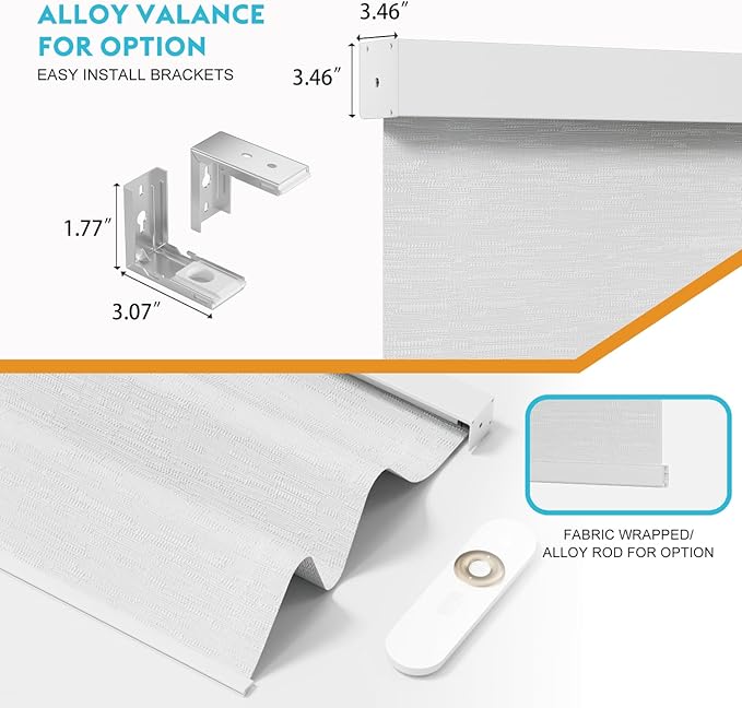Motorized Blinds with Remote, Smart Blind Roller Shades Compatible with Alexa, Durable Rechargeable Battery Solar Power Electric Window Blinds Customized Size (Jacquard Silver White)