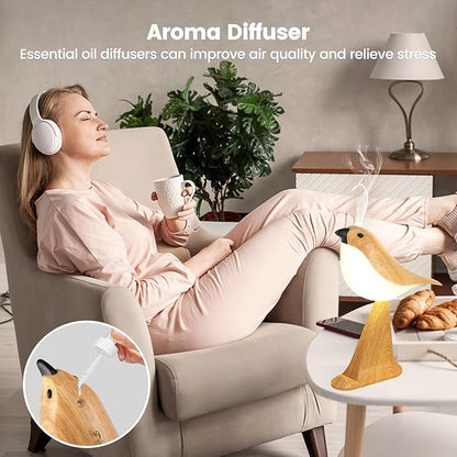 Cute Bird Table Lamp with Timer, Touch Bedside Lamp, Brid Night Light, Cordless Small Desk Lamps Battery Operated Nightstand Lamps, 3-Way Dimmable Light, Rechargeable Decorative Desk Lamp
