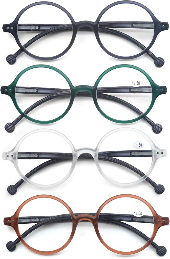 Round Reading Glasses Women Men Blue Light Blocking Circular Readers Unisex Ultra Lightweight Circle Cheaters Glasses