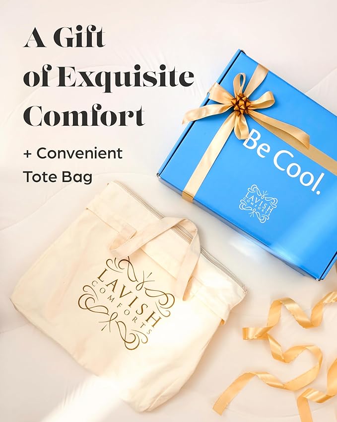 Lavish Comforts® Cooling Comforter King Size│Best Comforters for Hot Sleepers│Cooling Blankets for Hot Sleepers – Cold Blankets for Sleeping, All Season Comforter King Size│Gift Ready Box