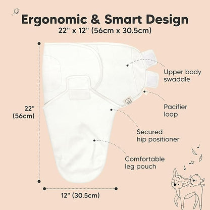 3-Pack Organic Baby Swaddle Sleep Sacks - Swaddles for Newborns, Infant 0-3 Months, Baby Girls, Boys, Soft & Snug Newborn Sleep Sack, Nursery Swaddling Blankets (Pure, OS)