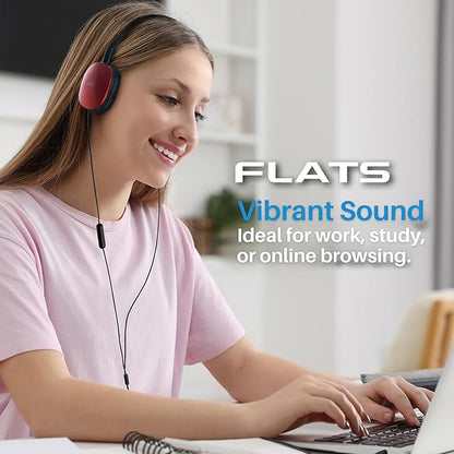 JVC Flats On-Ear Wired Headphones - Flat Foldable Design - 30mm Driver for Powerful Sound - Soft Ear-Pads for Comfort – Steel Headband - Lightweight & Portable - PC/Laptop/Gaming - 3.5mm Slim Plug