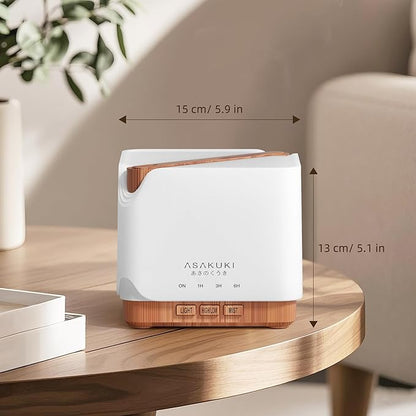 ASAKUKI Essential Oil Diffuser 700ml, Ultrasonic Aromatherapy Humidifier with Top 6 Essential Oils Set, 7 LED Colors, Timer & Auto-Off, Large Room Diffuser, Valentine's Day Gift