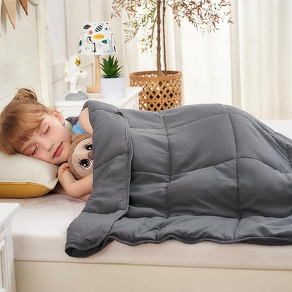yescool Weighted Blanket 10 Pounds Twin Cooling Weighted Lap Blanket, Grey Heavy Blanket for Sleeping, Weighted Throw Blanket Gift for 80-110lbs, 48"x72"