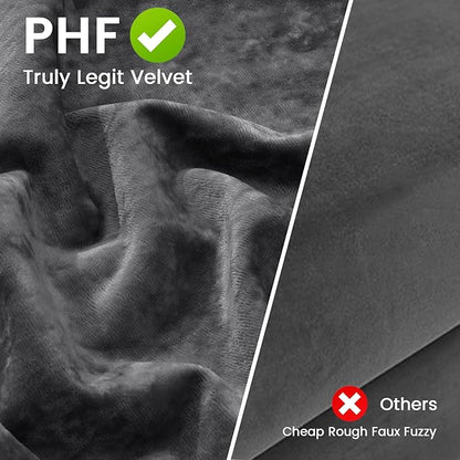 PHF Truly Velvet Zippered Body Pillowcase, No Insert, 1 Pack Ultra Soft Breathable Pillow Sham Cover with Zipper, 20"X 54" Long Luxury Cozy Warm Fuzzy Flannel Body Pillow Case, Charcoal/Dark Grey