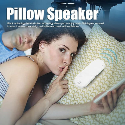 Dpofirs Pillow Speaker Bluetooth Sleep Headphones for Man and Women, Mini Deep Bass Stereo Conduction Pillow Speaker for Home Travel Sunbathing Camping Solutions for Insomnia