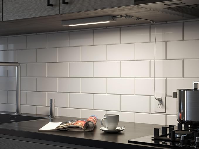 Good Earth Lighting 12" WI-FI Smart Plug-in Undercabinet Bar RGB+CCT Changing (2700-6500K), Dimmable, 500 Lumen, White