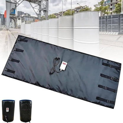 IBC Tote Heater Blanket, IBC Tote Heating Jacket, 55 Gallon/275 Gallon Smart Temperature Control up to 200°C, IBC Tote Insulated Cover, For petroleum, chemical, food processing Black-55Gallon200L