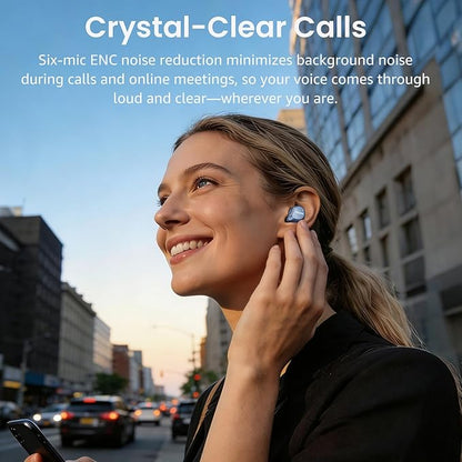TOZO NC9 Hybrid Noise Cancelling Wireless Earbuds, Bluetooth 5.3 Ear Buds, 6 Mic ENC, IPX8 Waterproof, 60H Playtime, App EQ