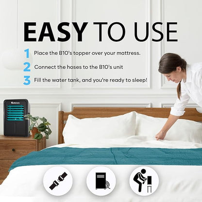 Adamson B10 Aqua Cooling System - Twin 75” L x 39” W - New - 100% Cotton Mattress Cooling Pad for Night Sweats - Water Cooler Ideal for Hot Sleepers - 5-Year Assurance