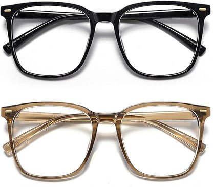 Oversized Square Blue Light Blocking Glasses for Women Men, Anti-Fatigue Computer Monitor Glasses Reduce Eye Strain