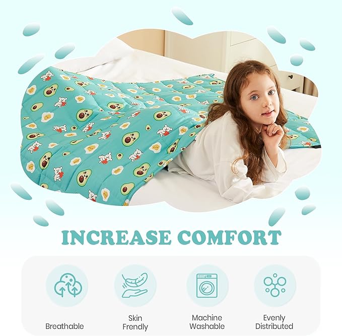 HOSUKKO Weighted Blanket - 5 lbs Green Avocado Heavy Blanket - Breathable Blanket(36 * 48 inches, 5 lbs)