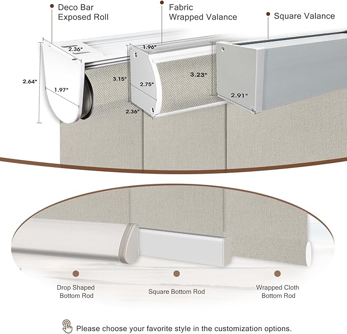 Motorized Blinds Roller Shade with Remote: Canisteo Automatic Smart Blind for Windows 100% Blackout, Electric Blinds Compatible with Alexa/Google Home/Apple Homekit, Customized Size, Neat Cream
