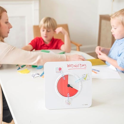 TIME Timer 8 inch Visual Timer with Visual Schedule Package - 60 Minute Kids Desk Countdown Clock with Dry Erase Board, whiteboard Marker, and pecs Cards - for Kids Classroom, Home and Routine Timer