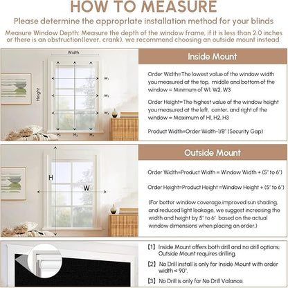 Kincmo No Drill Motorized Blinds with Remote, 100% Blackout Roller Shades for Windows, Custom Electric Blinds Compatible with Alexa, Apple Homekit, Google Home (100% Blackout Waterproof Vinyl Black)