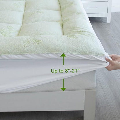 Dual Layer Mattress Topper Twin XL College Dorm Room Essentials, 4.5 Inch Cooling Pillow Top Mattress Topper (2.7" Extra Thick Mattress Pad &1.8" Gel Memory Foam and Firm Foam for Back Pain)