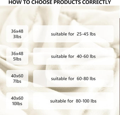 L'AGRATY Weighted Blanket - 36"x48" 3lbs Cooling Breathable Heavy Blankets Microfiber Material with Glass Beads for Adult All-Season Summer Fall Winter Soft Thick Comfort