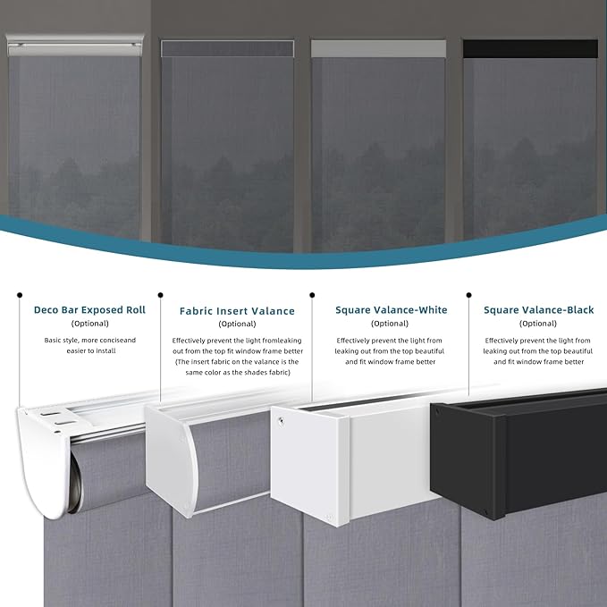 Motorized Light Filtering Roll Shade Work with HomeKit, 60% Blackout Smart Blinds for Windows, Electric Blinds with Remote, APP/Voice Control, Automatic Solar Shades,Dark Veil