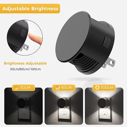 L LOHAS LED Night Lights Plug into Wall,[2-Pack] Plug in Night Light with Light Sensor,Brightness Adjustable,5000K Daylight White,Nightlight for Hallway Bedroom Bathroom
