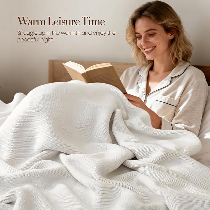 Knitted Weighted Blanket for Adults, 62"x90" 16lbs Chunky Knit Heavy Cotton Blanket, Cooling, Breathable, Sustainable, Machine Washable,Valentine's Day Birthday Gifts Presents for Mom Women