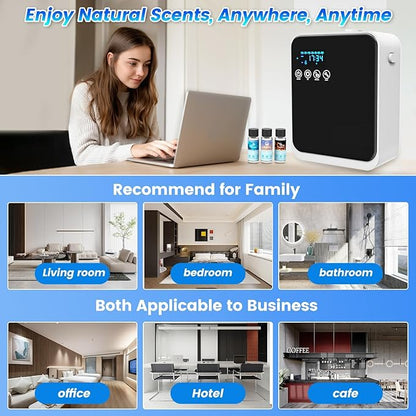 Waterless Essential Oil Diffuser,Hotel Aromatherapy Scent Diffuser with Smart APP & Touch Screen,1500 sq.ft Coverage,250ml Tank|Large Room Oil Diffusers for Home & Hotel Collection,Women‘s Day Gift