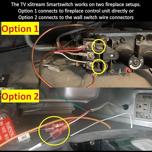 Fireplace Remote Control WiFi Smart Switch ON/Off to Voice Activated Fireplace - 2 Wire Quick Connect for Easy installation for Millivolt Gas Valve, Electronic Spark Ignitions. 2.4Ghz pairing ONLY