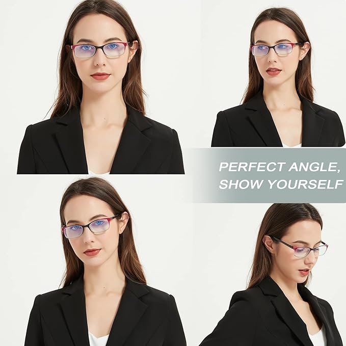 EYEURL Reading Glasses for Women, 2 Pack Blue Light Blocking Readers Lightweight Filter UV Ray/Glare Anti Eyestrain 3.5