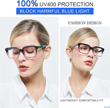 MARE AZZURO Blue Light Blocking Reading Glasses Women Computer Readers 0 1.0 1.25 1.5 1.75 2.0 2.25 2.5 2.75 3.0 3.5 4.0 5.0 6.0 (Purple, 1.75)