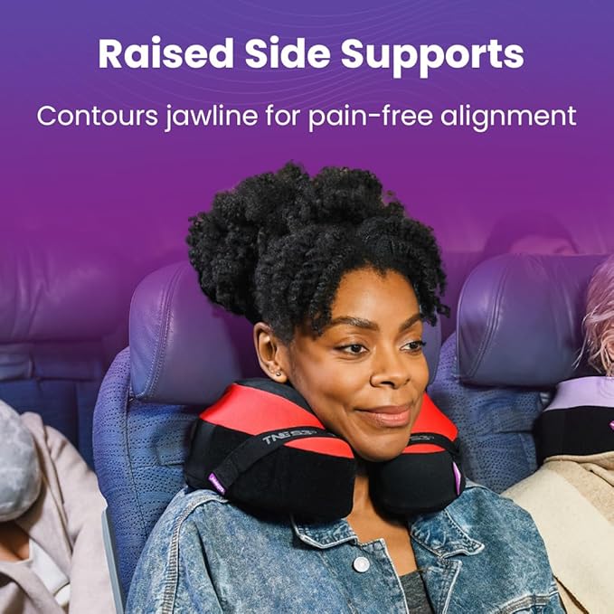 Cabeau Travel Neck Pillows for Airplanes – The Neck’s Evolution, TNE S3 – Supportive Memory Foam Design for Long Haul Flights – Attachable Seat Straps and 360° Support (Cairo Tan)