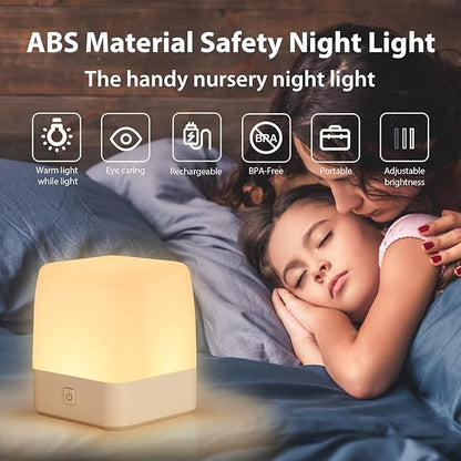 Kids Night Light，LED Touch Baby Egg Light for Nursery, Dimmable Nightlight for Bedroom Nursery Lamp Rechargeable Portable Night Light with Memory Function Bedside Light