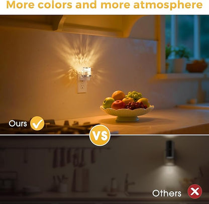 L LOHAS LED Night Light, Night Lights Plug into Wall with 10 Color Change RBG Nightlight Plug in Wall, Built in Dusk to Dawn Sensor for Hallway, Bathroom, Rooms