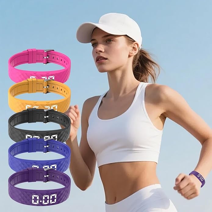 Rise Alarm Band - Rise Alarm Band for Deaf, Alarms Bracelet, Convenient Heavy Sleepers Bracelet, Watch Silent Timer, Vibrating Alaarm Wristband, Adjustable Wearable Alarms Device for Women Men Kids