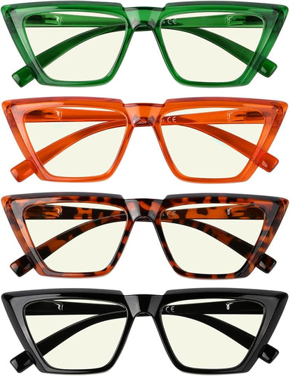Eyekepper 4-pack Reading Glasses Blue Light Blocking Women Cat Eye Readers