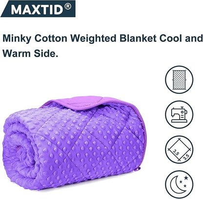 MAXTID Violet Weighted Blanket for Kids 5lbs 36inx48in for Children 30 to 70lbs Child Heavy Blanket Purple
