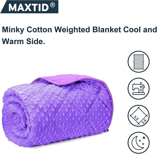 MAXTID Violet Weighted Blanket for Kids 5lbs 36inx48in for Children 30 to 70lbs Child Heavy Blanket Purple