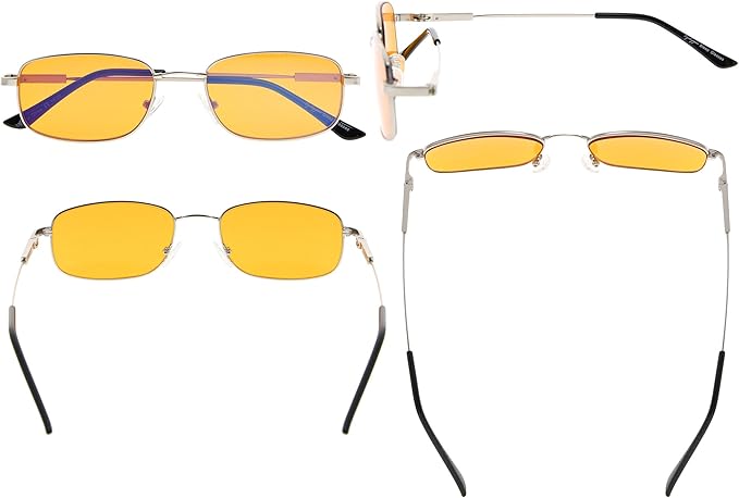 Eyekepper 97% Blue Light Blocking Reading Glasses-Better Sleep Computer Readers-Mens Womens Memory Titanium