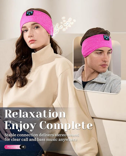 Perytong Sleep Headphones Bluetooth Headband Sleeping Headphones Wireless Sleep Headband with Comfortable Earbuds for Side Sleepers, Sleeping Eye Mask for Women Men Workout Running Cool Gifts