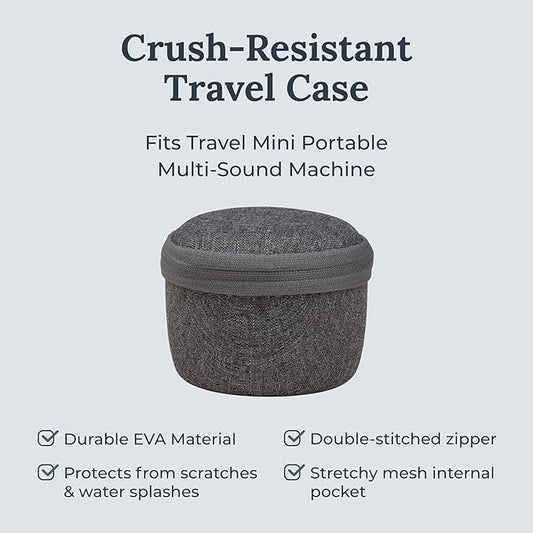 Yogasleep Crush-Resistant Travel Case for Travel Mini White Noise Sound Machine, Provides Protection While Traveling, Double Stitch Zipper, Protection from Scratches & Water Splashes (Gray)