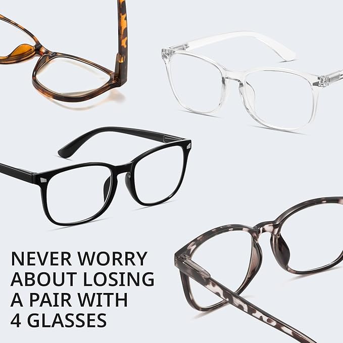 BLS BLUES Reading Glasses for Women for Home, Office & Driving - HD Clear Readers with Blue Light Blocking Protection