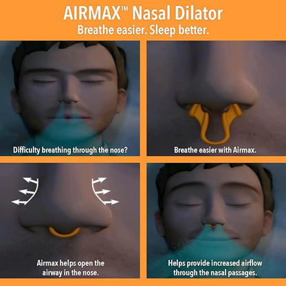 AIRMAX Nasal Dilator for Better Sleep - Natural, Comfortable, Anti Snoring Sleep Aid Solution for Maximum Airflow and Easier Breathing (Small - Clear)