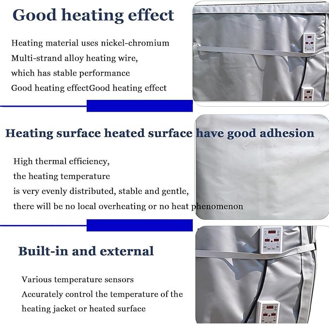 IBC Tote Heater Blanket, IBC Container Heater, IBC Tote Freeze Protection, Smart Temperature Control up to 150°C, IBC Tote Blanket with Thermostat, for Petroleum Grey-275Gallon/1000L