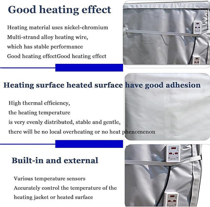 IBC Tote Heater Blanket, IBC Container Heater, IBC Tote Freeze Protection, Smart Temperature Control up to 150°C, IBC Tote Blanket with Thermostat, for Petroleum Grey-275Gallon/1000L