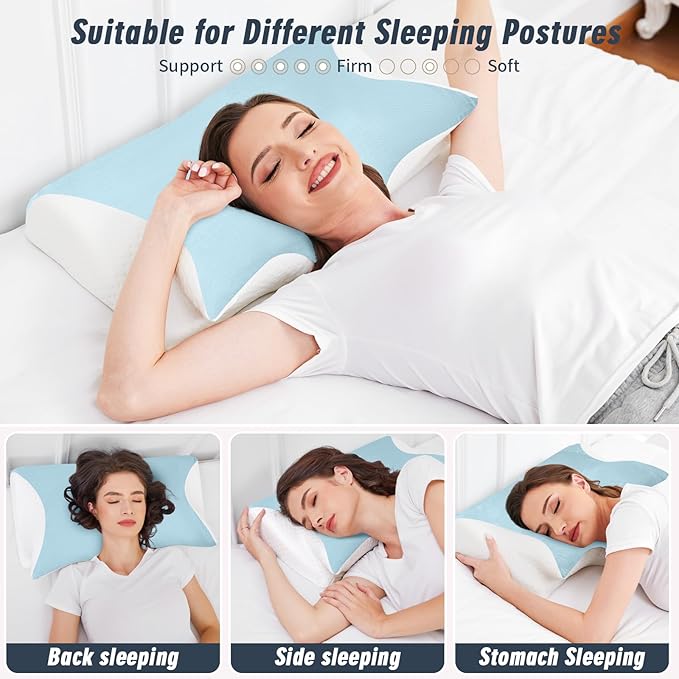 Pillow for Neck Pain Relief Support Cervical Sleeping Orthopedic Pillows Best Anti Wrinkle Therapeutic Ergonomic Memory Foam