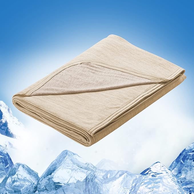 Marchpower Arc-Chill Cooling Blanket for Hot Sleepers Twin Size, Double-Sided Design Japanese Cooling Fiber Absorbs Body Heat, Lightweight Soft Cold Blanket for Sleeping Summer Bed