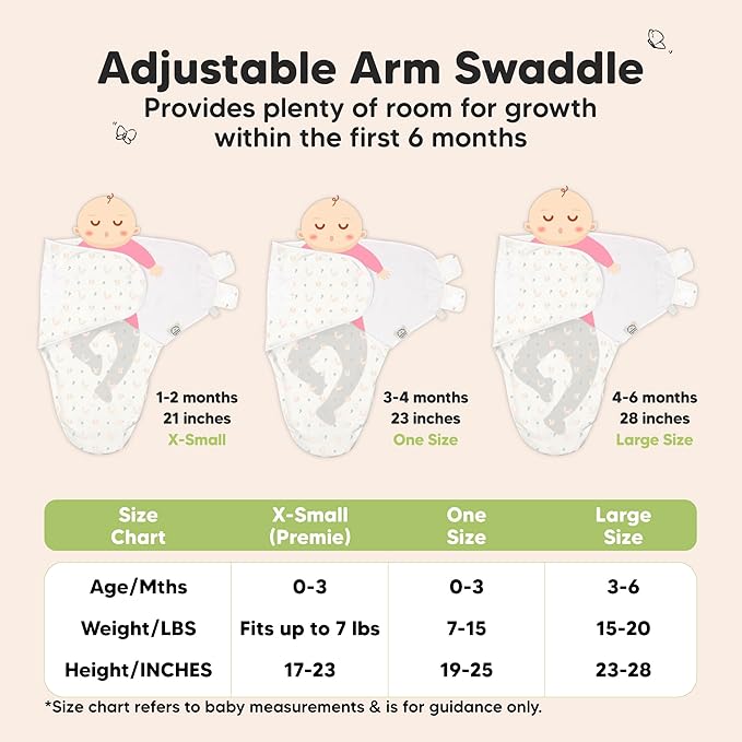 3-Pack Organic Baby Swaddle Sleep Sacks - Swaddles for Newborns, Infant 0-3 Months, Baby Girls, Boys, Soft & Snug Newborn Sleep Sack, Nursery Swaddling Blankets (Nibbles/Bruce, OS)