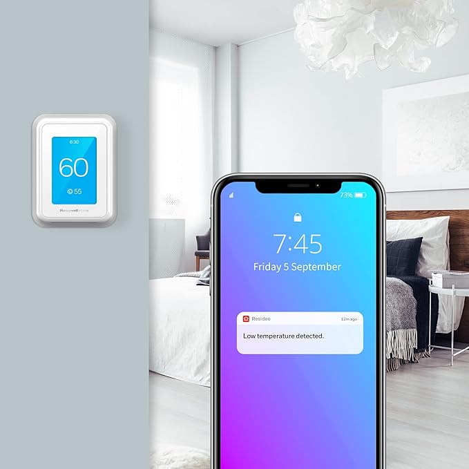 Honeywell Home T9 WiFi Smart Thermostat, Smart Room Sensor Ready, Touchscreen Display, Alexa and Google Assist (Pack of 2)
