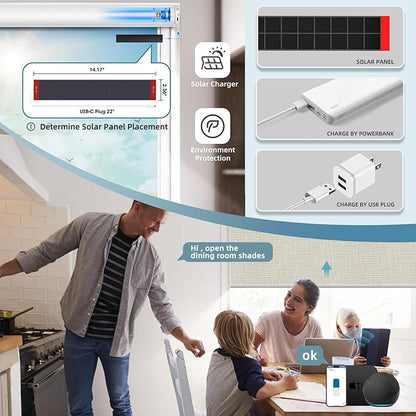 SmartWings Motorized Roller Shades Work with Homekit, Alexa Google, 100% Blackout Smart Blinds for Windows, Cordless Remote Control Window Shades, Safari Cream, Customized Size