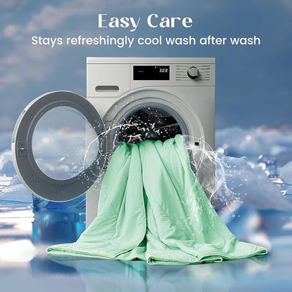 Dream Valley Outlast® Queen Cooling Comforter, NASA-Grade Instant Cooling Blanket for Hot Sleepers, Luxurious Comforter for All Season, Mint Macaron, 90"x90"